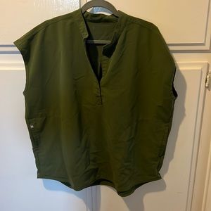 Figs Olive Green Short Sleeve Top